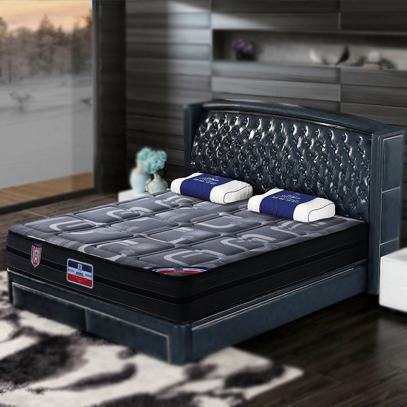 独立袋装静音弹簧床垫家用竹炭黄麻床垫软硬适中1.8米双人床垫