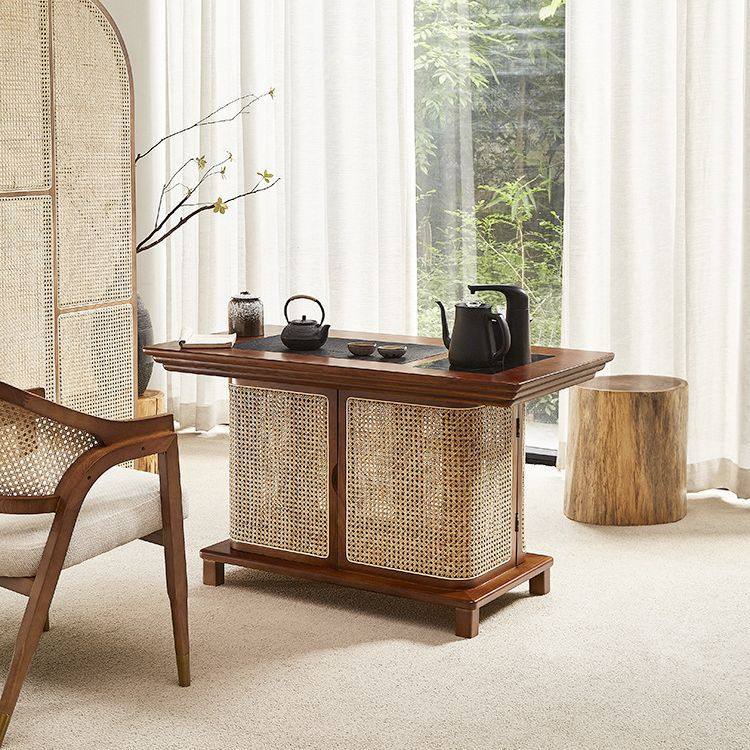 新中式实木藤编茶桌小茶台民宿家用现代简约茶柜一体禅意喝茶桌椅,住宅家具,家用茶台/茶桌,淘宝优惠券,粉丝福利购,淘宝优惠卷