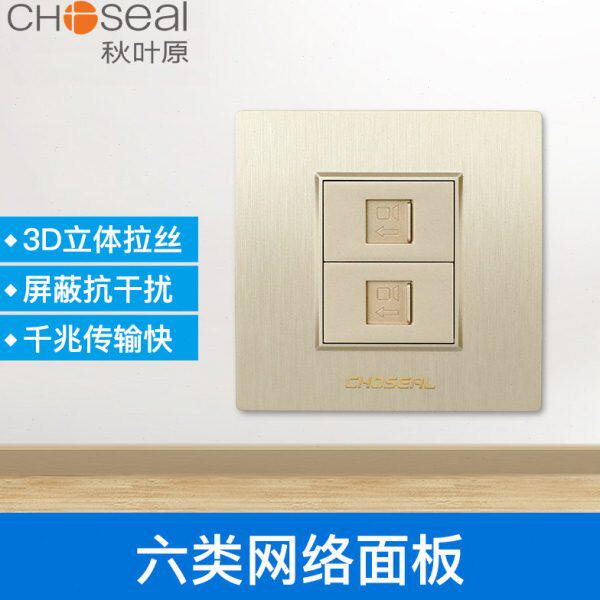 秋叶原86型网口网络信息面板宽带接口插孔墙壁网线插座网线孔2位