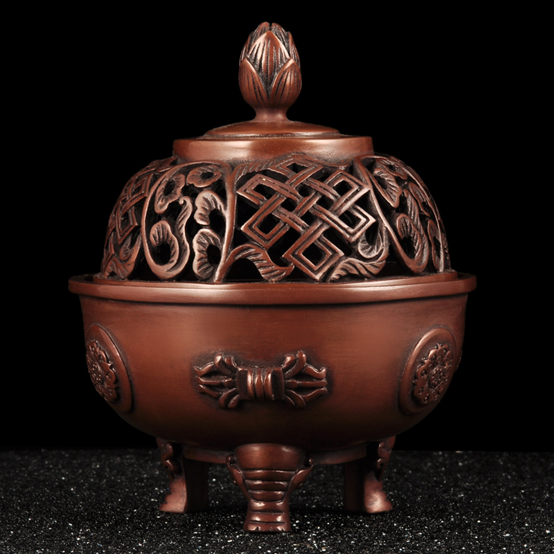 紫铜莲花香e炉摆件熏香炉家用客厅茶室禅室静心修禅香熏炉佛具用