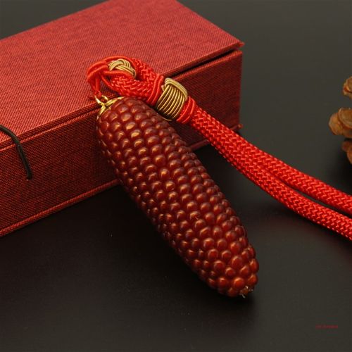 2023抖音网红文玩小玉米把玩z玛瑙红血丝玉米加固精选宝石玉米把