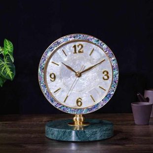 轻奢黄铜座钟家用桌面时钟客厅现代简约台式钟表摆件创意装饰台钟