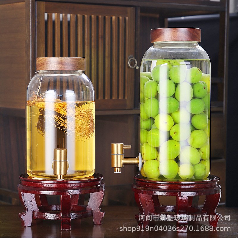 高档泡酒玻璃瓶带龙头人参青梅高硼硅酒瓶酿酒罐密X封酒坛子酒桶