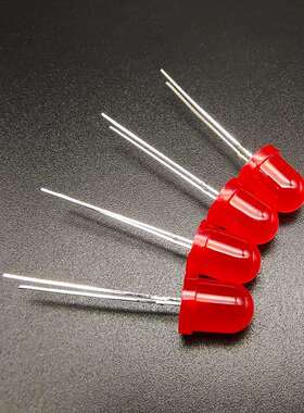 弯脚切脚K脚f8灯珠8mm红发红灯蓝绿黄灯红光指示灯直插式led灯珠