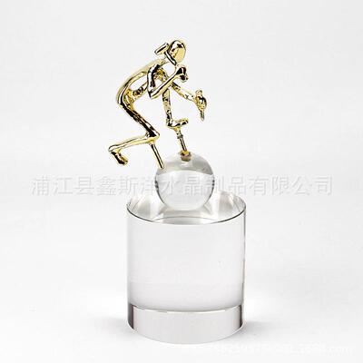 轻奢开辟者小金人水晶摆件客厅卧室玄关桌面民宿别墅书房家居饰品