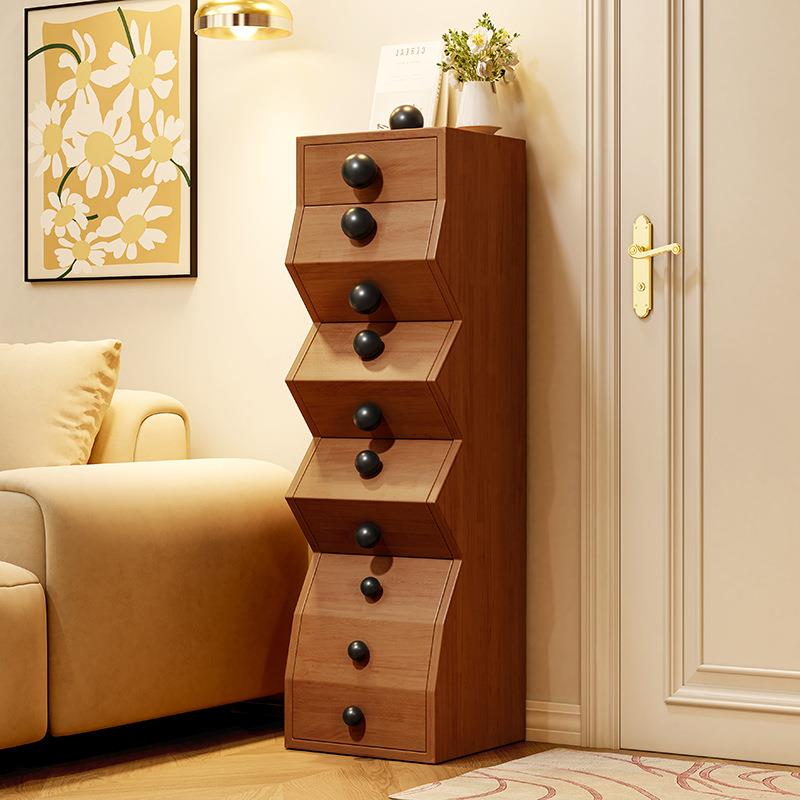实木五斗柜不规则柜子卧室客厅玄关柜创意复古风收纳储物柜床边柜