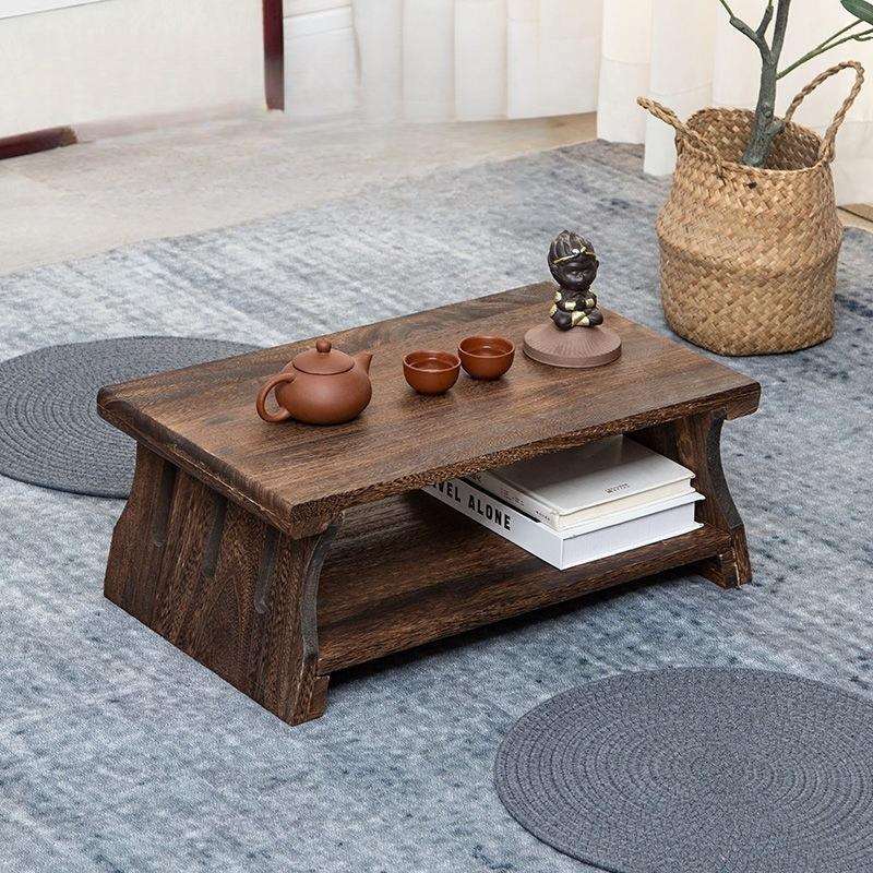 新款长方形飘窗日式实木茶桌小桌子榻榻米茶几家用矮桌阳台茶台家