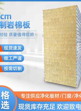 10cm机制岩棉板岩棉防火板岩棉隔热板烘道板彩钢夹芯板岩棉净化板