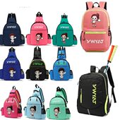 拍可爱 新款 袋羽毛球包女孩双肩背包男孩3支 儿童专业包2网拍装