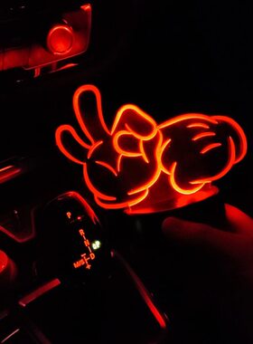 摆件车载格搞笑风JUSB夜灯氛围灯潮流发亮势中控DM手家用车用汽车