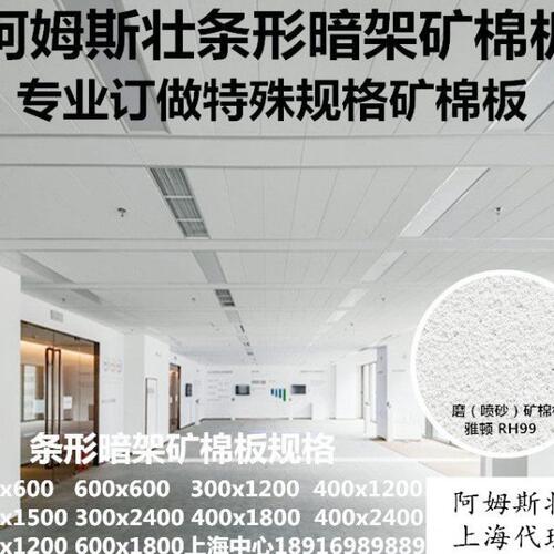 阿姆斯壮矿棉板雅韵雅顿条形SL2暗架300x1200暗插板办公室吊顶