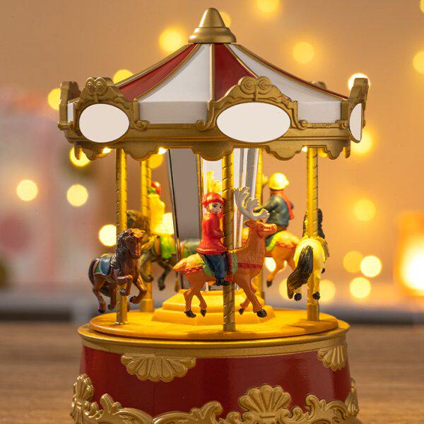 女生八音盒摩天轮圣诞小女孩少女心旋转木马音乐盒节生日礼物儿童