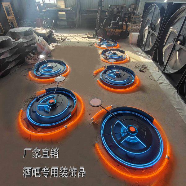 工业风酒吧铁艺机械齿轮背景墙装饰品科技风发光壁挂定制墙面布置