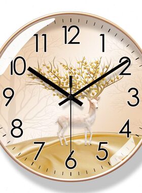 个性石英钟创意98轻奢卧室静音时尚易普钟表挂钟2简约6拉客厅时钟