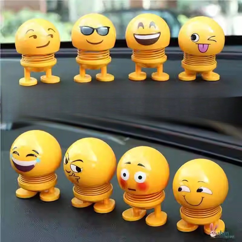 汽车小摆件网红创意车载摇头公仔可爱车上弹簧表情U包车内装饰品#