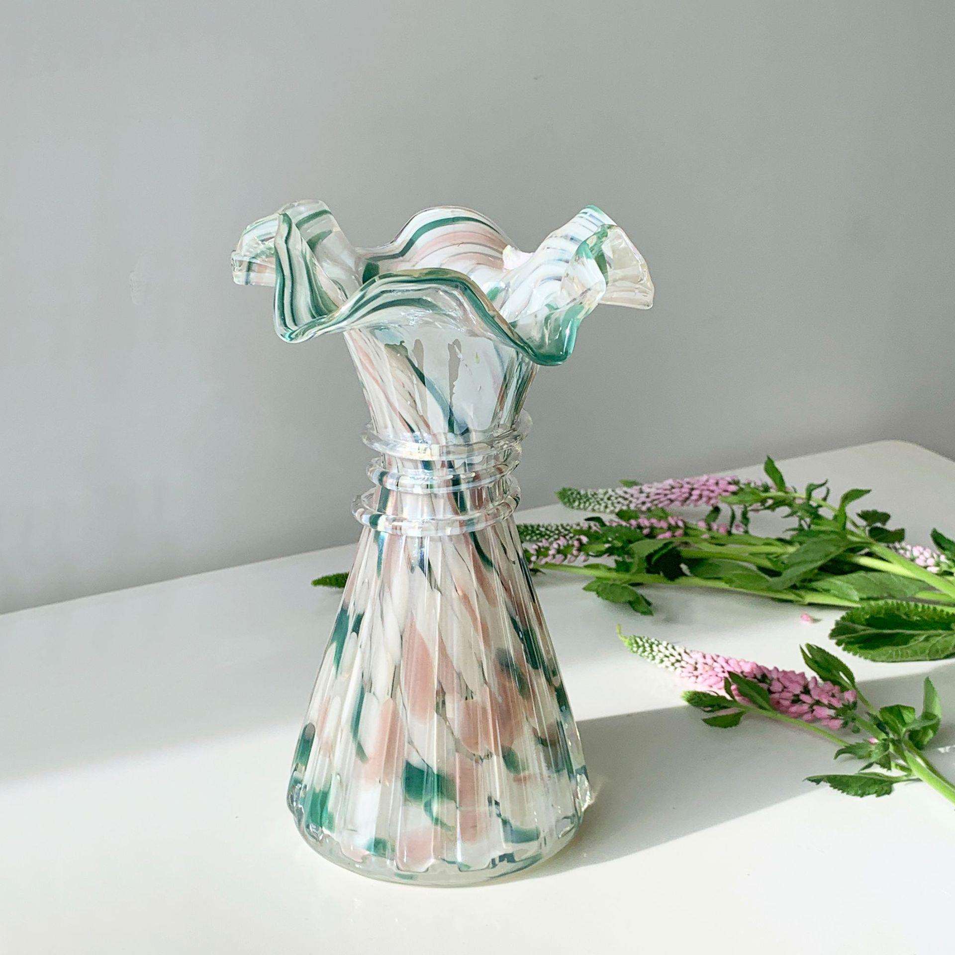 欣可家居中古芬顿风麦穗wheat琉璃花瓶插花器法式客厅软装摆件