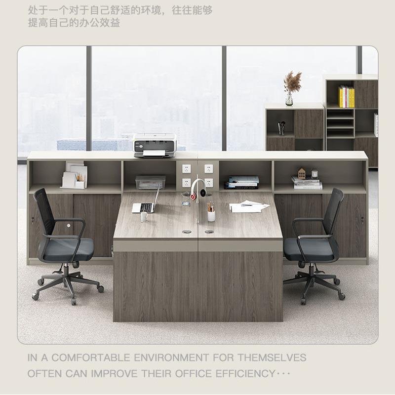 财务桌T型双人位办公桌简约现代办公室职员办公桌椅组合时尚工位