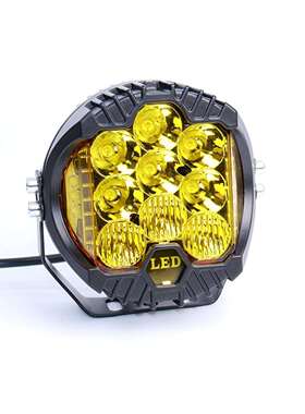 越野车射灯BJ40牧马人A柱灯坦克300改装外置前杠黄光行李架灯超亮