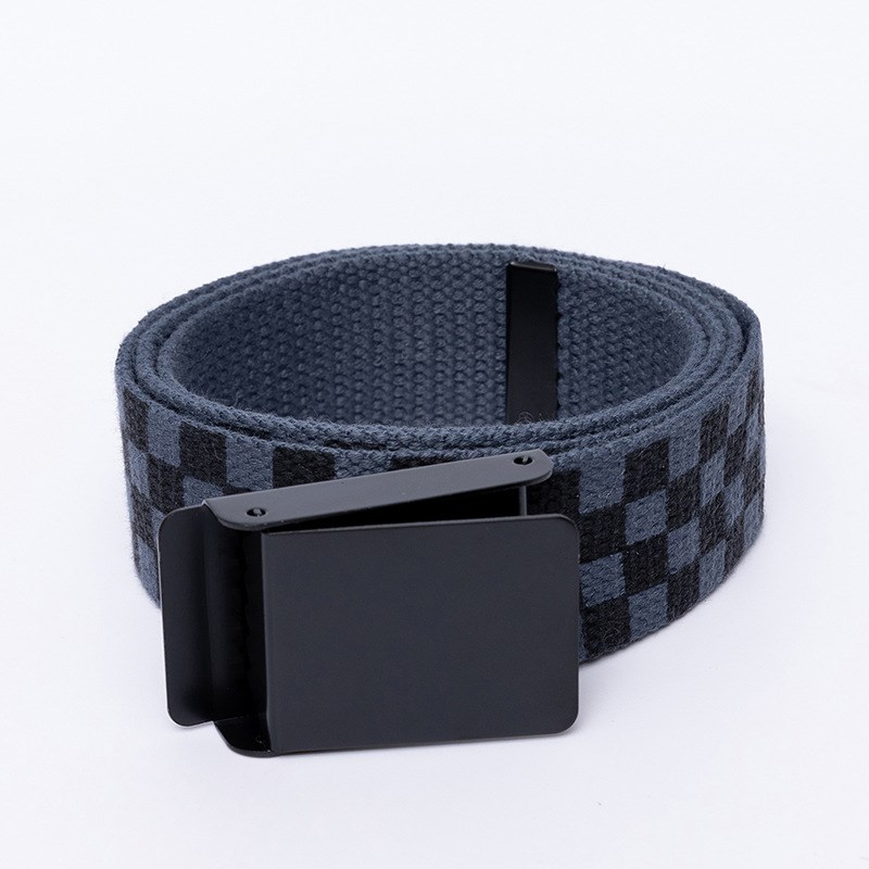 帆布腰带塞车格子印花 个性特z色青年装饰裤带 休闲潮流男士腰带