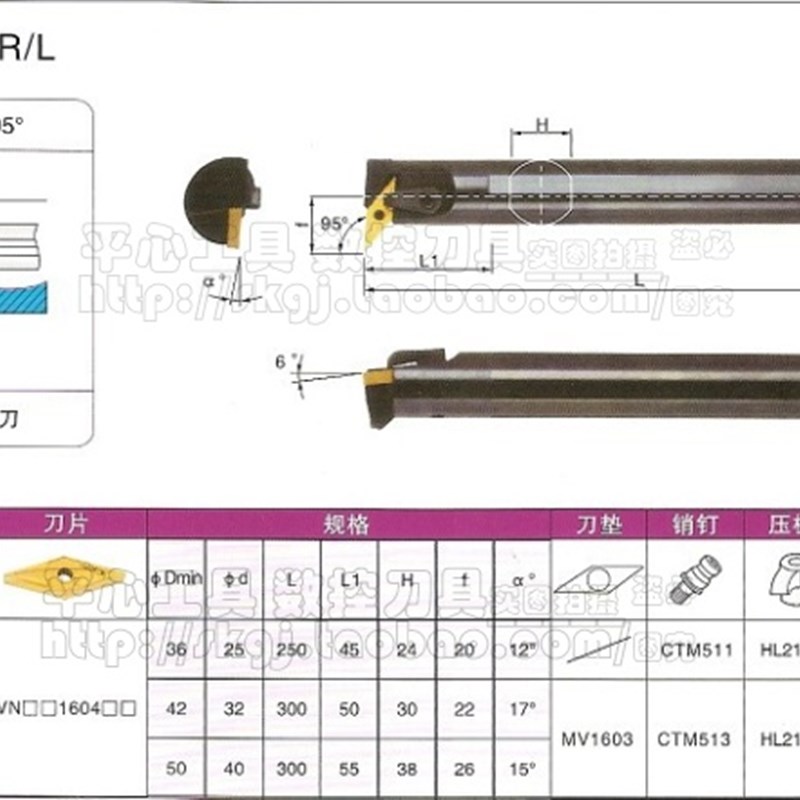 117.5度压板式内孔数控车刀杆/内孔搪刀S25JS-MVQNL16 25柄反刀