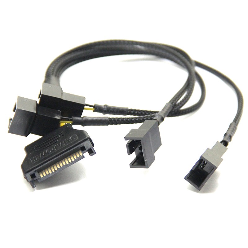 sata供电线转h风扇小4pin供电线sata转风扇4针转接线兼容3pin供电