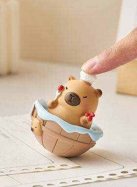 可爱卡皮巴拉不倒翁摆件女生工位装饰品解M压治愈情绪稳定神器礼