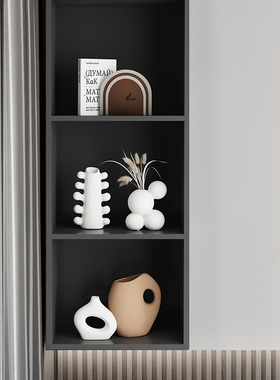 现代北欧艺术软装饰品摆件家居客厅高级感酒柜T电视柜大地色摆设