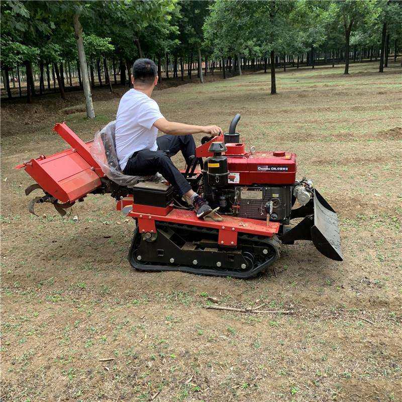家用小型农用打田机硬地红土开沟旋耕机乘坐式履带是翻土机耙地机