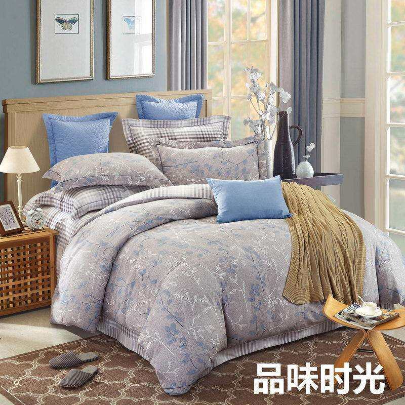 新品 活性印花 柔软全棉斜纹四件套床上用品 全棉床单家纺