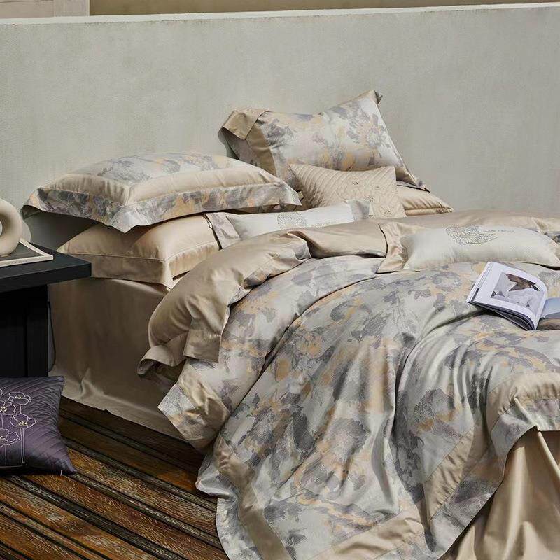 新品高端色织提花双股80支匹马棉四件套全棉纯双人棉被套床上用品