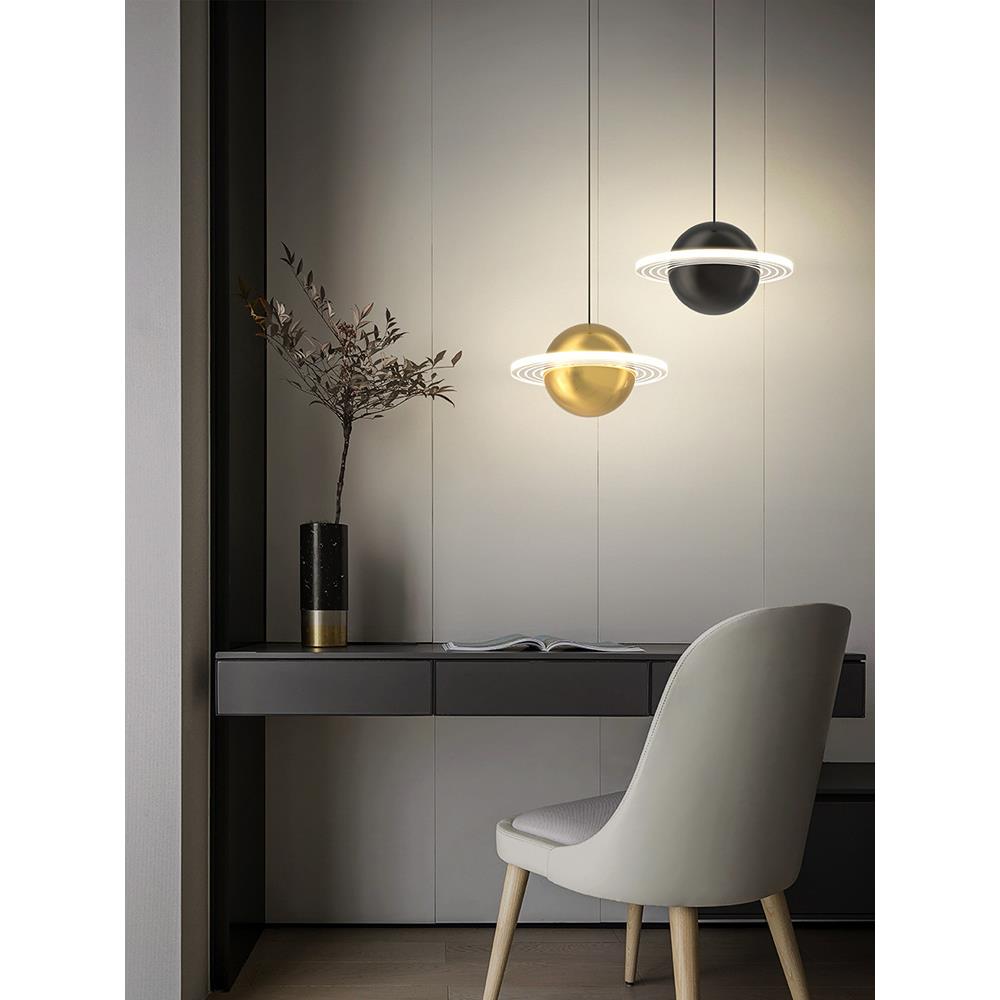 意大利设计师床头吊灯2023新款简约创意餐厅吧台全铜led小吊灯