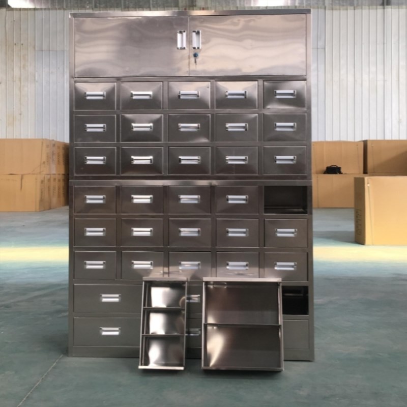 不锈钢中药柜加厚医药柜配药柜零B件柜经济型LS多斗抽屉柜草药橱