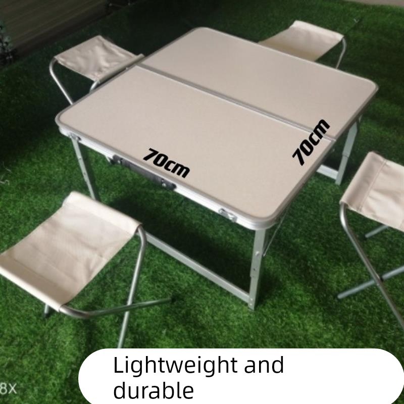 户外便携式铝合金l折叠桌方桌可升降多功能野餐桌夜市摆摊桌