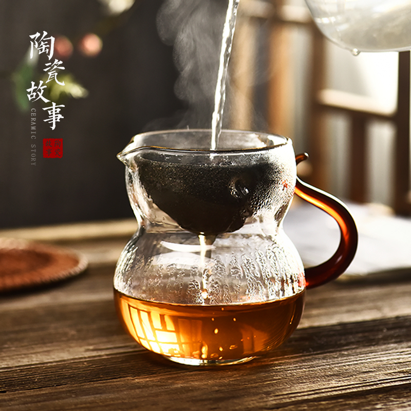 小青柑专用泡茶壶玻璃茶水分离茶器无G孔过滤茶漏公杯一体功夫茶