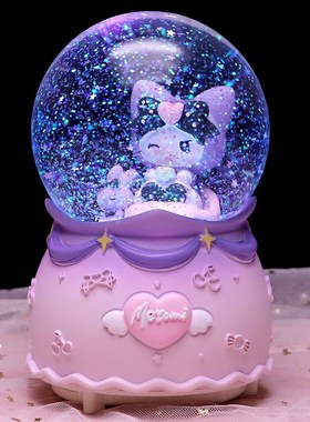 库洛米水晶d球音乐盒萌萌库洛米八音盒摆件创意女孩生日礼物小学