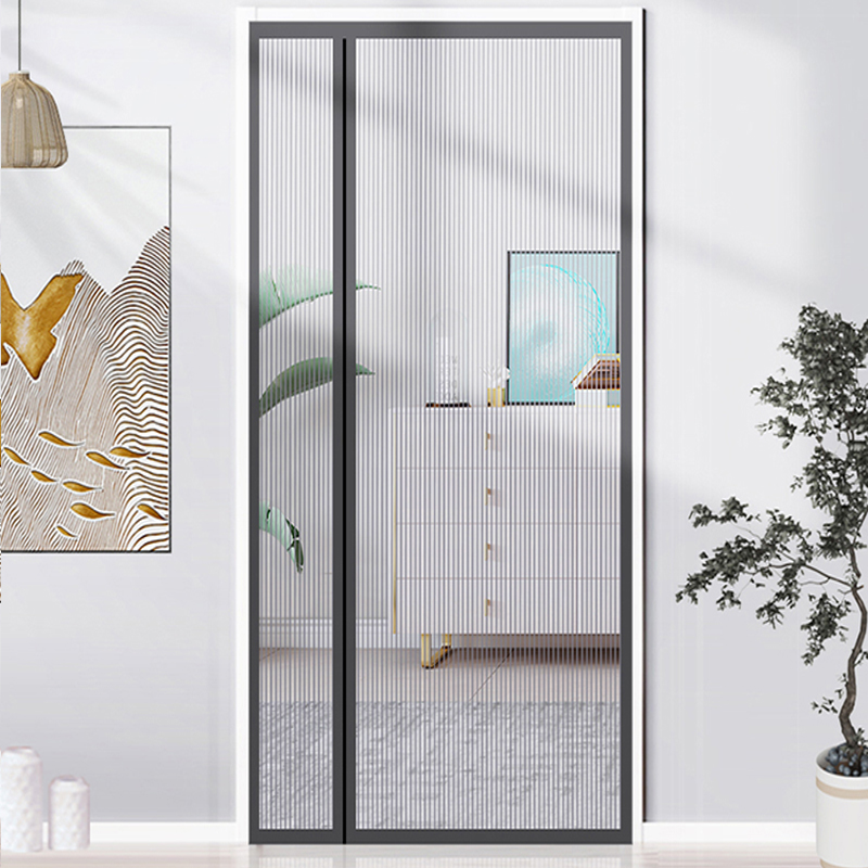 侧开防蚊门帘金刚网夏季家用卧室高档客厅磁性自吸免W打孔纱门纱