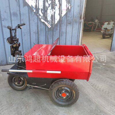 骑行小型工地翻斗车电动砖车拉灰 三轮车手推斗 建筑