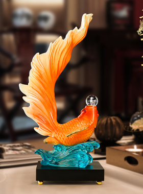 年年有余摆件客厅电视柜r酒柜装饰鱼办公室寓意好招财乔迁新居礼