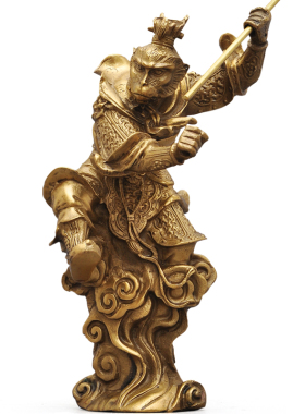 黄铜猴子摆件齐天大圣孙悟空v生肖猴桌面工艺品客厅办公室桌装饰