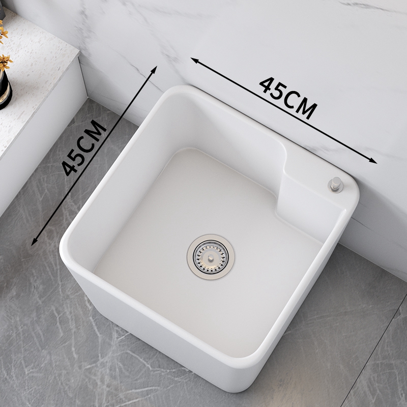 陶爵士35CMh高度拖把池方形陶瓷台控洗拖布池墩布池阳台地拖45X45