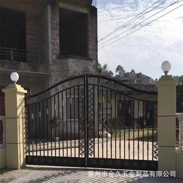 庭院中式围墙大门小区学校工厂铁艺大门户外锌钢双开门