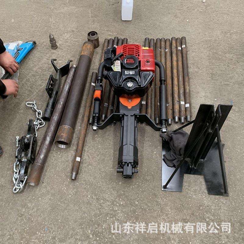 原状土样检测钻孔机 内燃式土壤取样钻机 便携式手持取土钻机