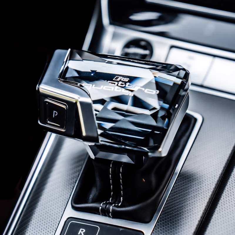 奥di水晶档把总成A6LA7A8A4LA5发光排档头带皮套款档把换挡杆挂