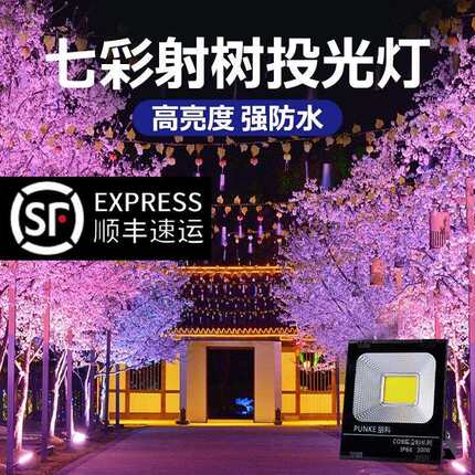 网红照树灯景观射灯户外树木亮化七彩灯绿化树灯led彩色投光灯