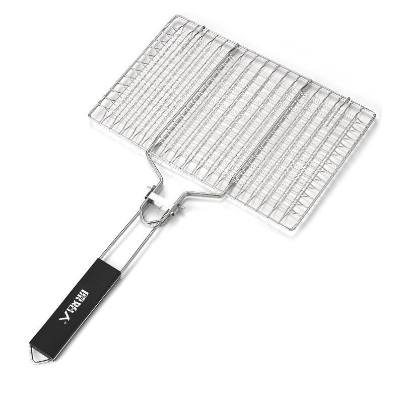 原始人烤鱼夹子304不锈钢烧烤夹板网户外烤蔬菜配件工具全套用品