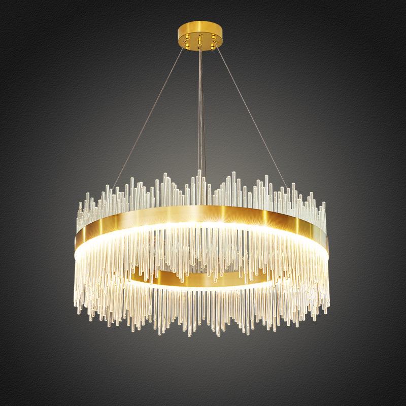 设计师后现代简约轻奢大气客厅大厅吊灯水晶灯圆形餐厅卧室灯具家
