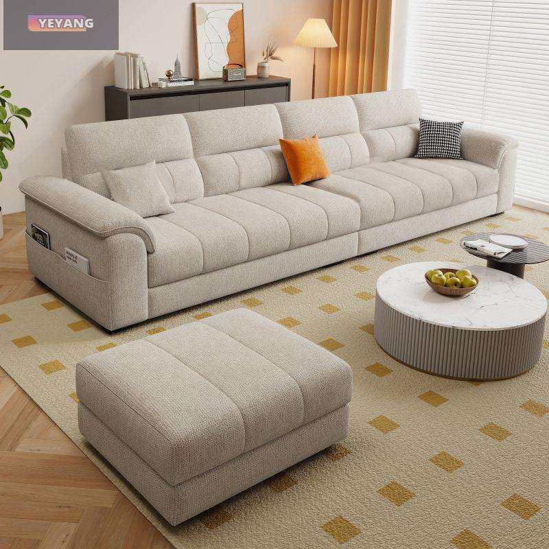 新款简约意式棉麻布艺沙发客厅小户型常用型家用轻奢现代直排沙发