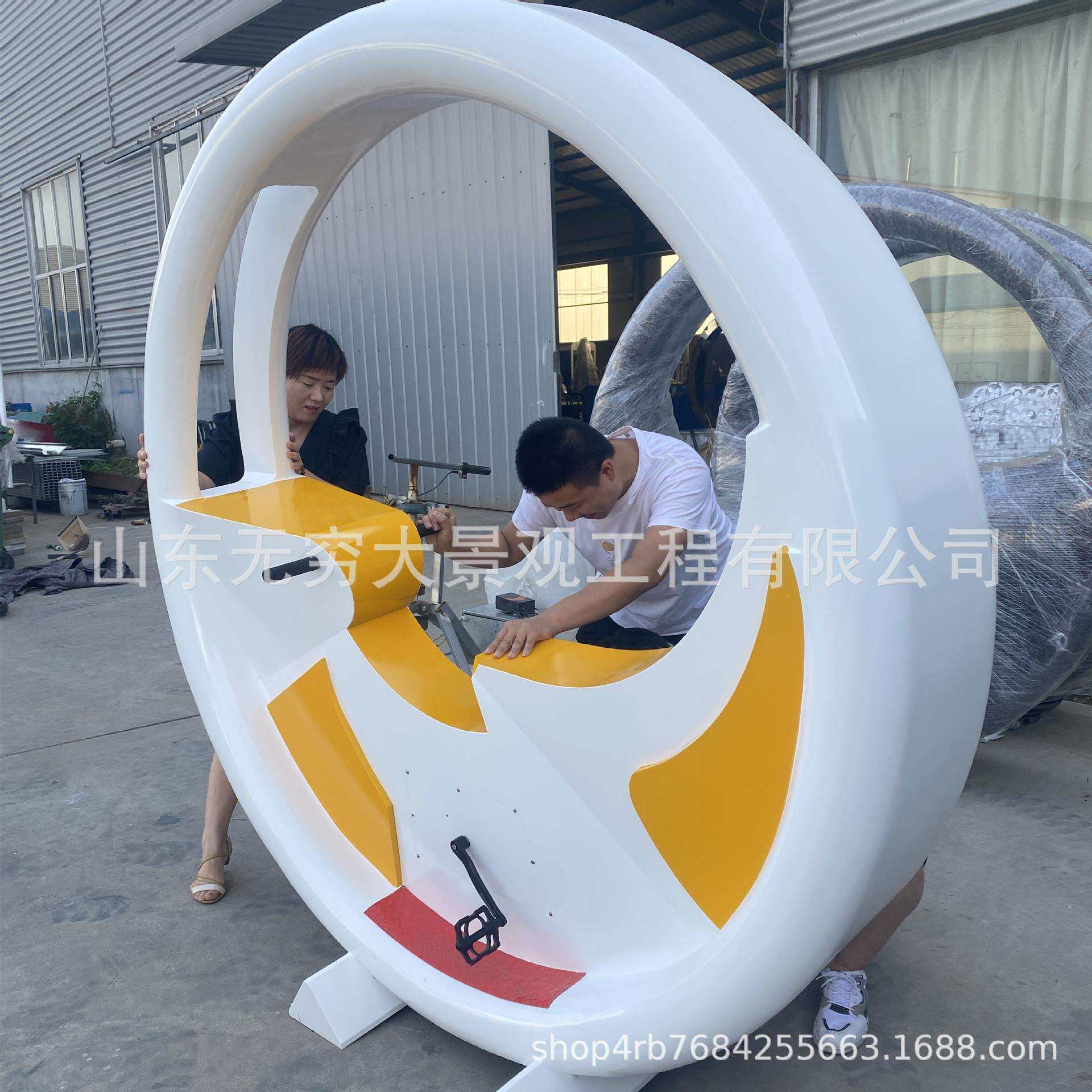 自行车脚踏发电互动道具喊泉炫彩发光跑马灯无动力踩单车网红项目