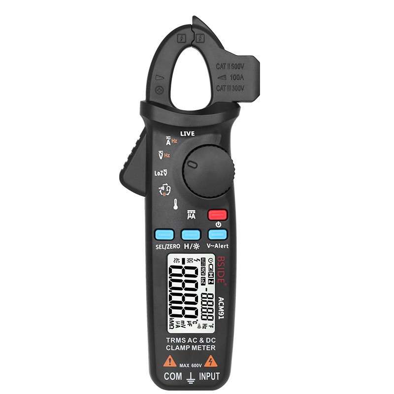 BSIDE ACM91钳形万用表数字高精度钳型电流表电工维修家用万用表