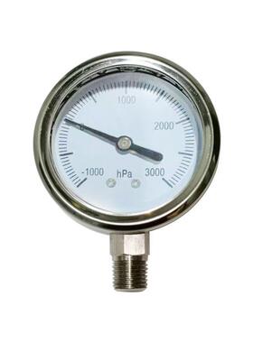 百帕压力表不锈钢压力真空表全不锈钢径向YZ60BF/-1000~0~3000hPa